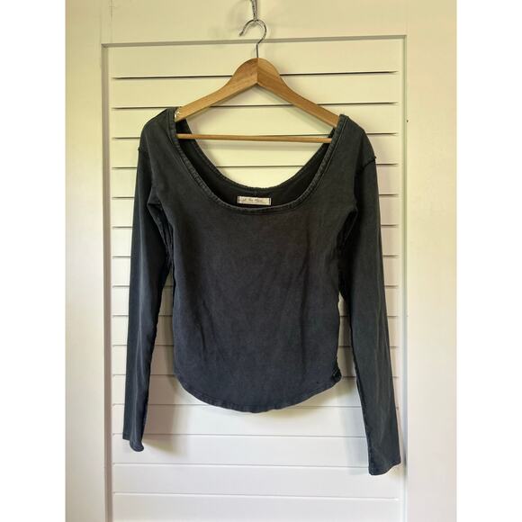 We The Free Hummingbird Scoop Neck Long Sleeve Stretch Cotton Tee Top Size M - Picture 3 of 9